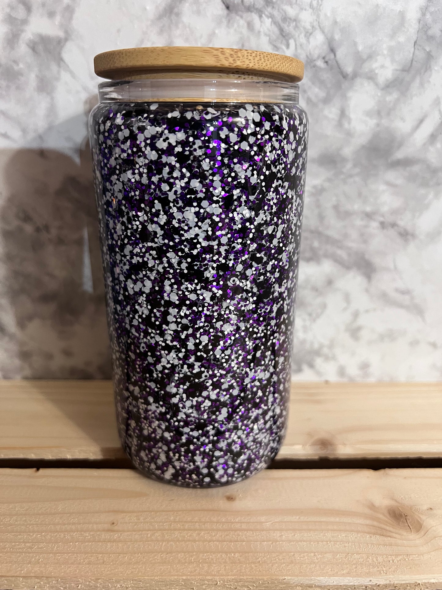 Purple glitter combo glitter glass